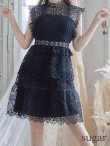 画像8: XS-Lサイズあり【SETTAN/セッタン】ケミカルレース/ ボートネック/ ノースリーブ/ワンピース/ミニドレス/ キャバドレス[OF2] (8)