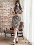 画像7: XS-Lサイズあり【SETTAN/セッタン】ドット/ レース/袖あり/ 長袖/膝丈スカート/ ワンピース/ キャバドレス[OF2] (7)