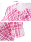 画像19: XS-Lサイズあり【SETTAN/セッタン】ツイード/ 半袖/ 袖あり/ フロントジップ/ ワンピース/ ミディアム/ミニドレス/ キャバドレス[OF2] (19)