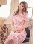 画像3: XS-Lサイズあり【SETTAN/セッタン】ツイード/ 半袖/ 袖あり/ フロントジップ/ ワンピース/ ミディアム/ミニドレス/ キャバドレス[OF2] (3)