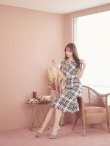 画像12: XS-Lサイズあり【SETTAN/セッタン】ツイード/ 半袖/ 袖あり/ フロントジップ/ ワンピース/ ミディアム/ミニドレス/ キャバドレス[OF2] (12)