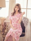 画像5: XS-Lサイズあり【SETTAN/セッタン】ツイード/ 半袖/ 袖あり/ フロントジップ/ ワンピース/ ミディアム/ミニドレス/ キャバドレス[OF2] (5)