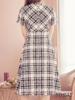 画像11: XS-Lサイズあり【SETTAN/セッタン】ツイード/ 半袖/ 袖あり/ フロントジップ/ ワンピース/ ミディアム/ミニドレス/ キャバドレス[OF2] (11)