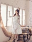 画像12: XS-Lサイズあり【SETTAN/セッタン】総レース/ Vネック/ 長袖/ 袖あり/ Aライン/ ミディアム丈/ ワンピース/ キャバドレス[OF2] (12)