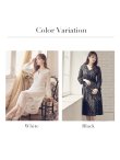 画像18: XS-Lサイズあり【SETTAN/セッタン】総レース/ Vネック/ 長袖/ 袖あり/ Aライン/ ミディアム丈/ ワンピース/ キャバドレス[OF2] (18)