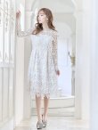 画像4: 【SETTAN/セッタン】総レース/ 長袖/ Aライン/ ひざ丈/ 袖あり/ ミディアム丈/ ワンピース/ ミニドレス/ キャバドレス[OF2] (4)