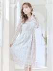 画像6: 【SETTAN/セッタン】総レース/ 長袖/ Aライン/ ひざ丈/ 袖あり/ ミディアム丈/ ワンピース/ ミニドレス/ キャバドレス[OF2] (6)