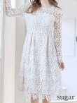 画像8: 【SETTAN/セッタン】総レース/ 長袖/ Aライン/ ひざ丈/ 袖あり/ ミディアム丈/ ワンピース/ ミニドレス/ キャバドレス[OF2] (8)