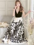 画像5: XS-Lサイズあり【SETTAN/セッタン】ボタニカルプリント/ リボン/ Aライン/ ノースリーブ/ ワンピース/ キャバドレス/ ロングドレス long[OF2] (5)
