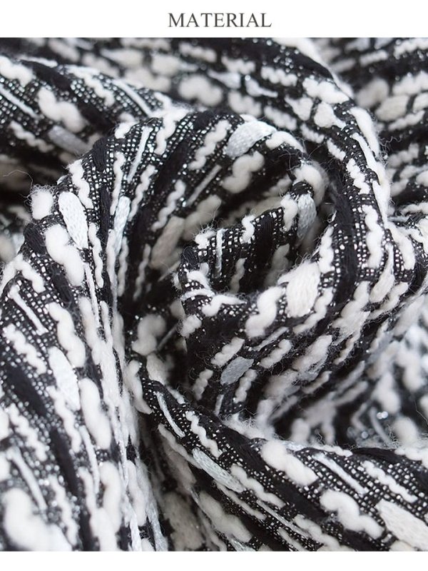 画像13: 門りょうちゃん着用【SETTAN/セッタン】 ツイード/ 半袖/ タイト/ ワンピース/ ひざ丈/ ミディアムドレス/ キャバドレス[OF2] (13)