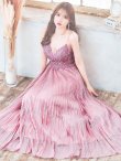 画像12: XS-Lサイズあり【SETTAN/セッタン】ワンカラー/ キャミソール/ 刺繍/ シアー/ ラメ/ プリーツ/ Aライン/ ロングドレス / キャバドレス long[OF2] (12)