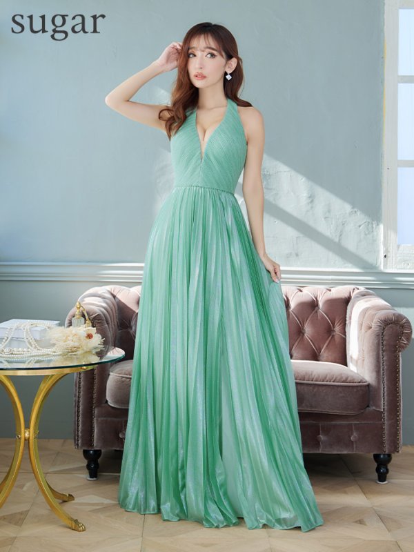 画像7: 【SETTAN/セッタン】ラメ/ プリーツ/ アメスリ/ シンプル/ Aライン/ ロングドレス / キャバドレス long[OF2] (7)