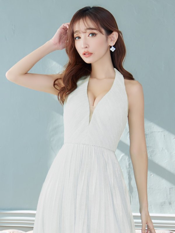 画像14: 【SETTAN/セッタン】ラメ/ プリーツ/ アメスリ/ シンプル/ Aライン/ ロングドレス / キャバドレス long[OF2] (14)