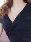 画像10: XS-Lサイズあり【SETTAN/セッタン】ワンカラー/ Vネック/ 袖あり/ 半袖/ Aライン/ ロング/ キャバドレス long[OF2] (10)