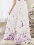 画像22: XS-Lサイズあり【SETTAN/セッタン】フラワープリント/ シフォン/ Vネック/ ノースリーブ/ Aライン/ フレア/ ロングドレス / キャバドレス long[OF2] (22)