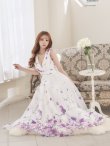 画像14: XS-Lサイズあり【SETTAN/セッタン】フラワープリント/ シフォン/ Vネック/ ノースリーブ/ Aライン/ フレア/ ロングドレス / キャバドレス long[OF2] (14)