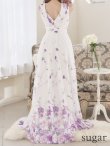 画像20: XS-Lサイズあり【SETTAN/セッタン】フラワープリント/ シフォン/ Vネック/ ノースリーブ/ Aライン/ フレア/ ロングドレス / キャバドレス long[OF2] (20)