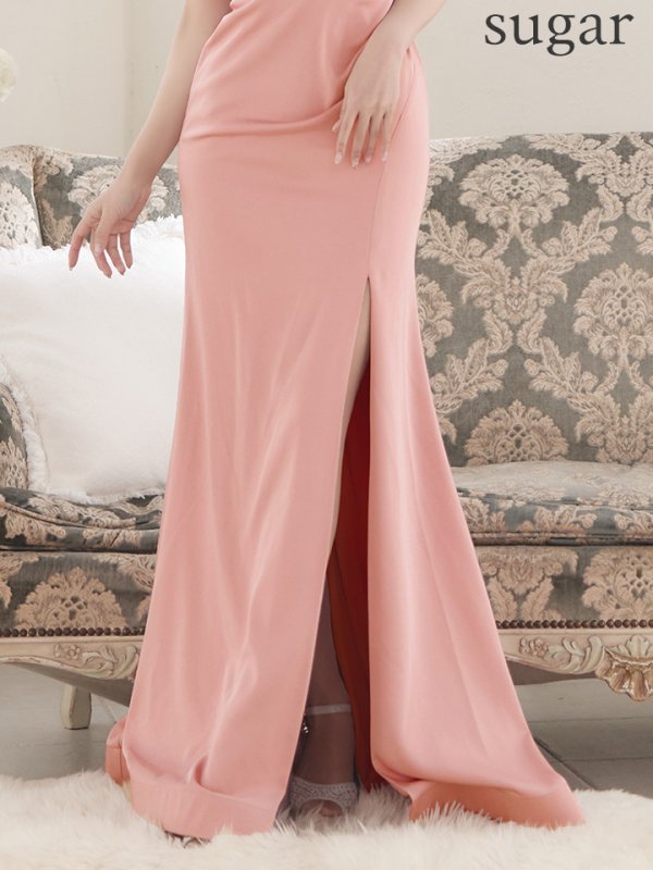 画像11: XS-Lサイズあり【SETTAN/セッタン】ショルダーリボン/ バストシアー/ ノースリーブ/ スリット/ マーメイド/ ロングドレス / キャバドレス long[OF2] (11)