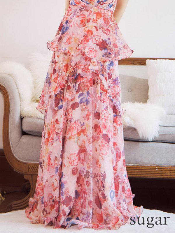 ベージュxピンク モデル:ゆめ 身長:160cm 着用サイズ:7号(Sサイズ)