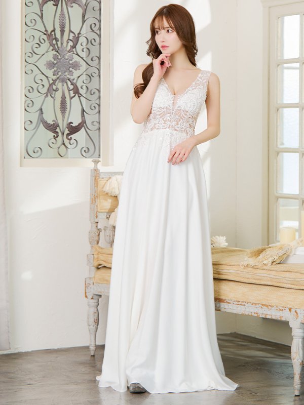 画像11: XS-Lサイズあり【SETTAN/セッタン】スパンコール/ ビーズ刺繍/ シアー/ ノースリーブ/ フレア/ Aライン/ ロングドレス / キャバドレス long[OF2] (11)