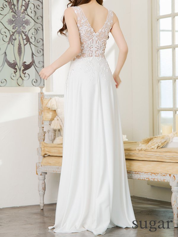 画像15: XS-Lサイズあり【SETTAN/セッタン】スパンコール/ ビーズ刺繍/ シアー/ ノースリーブ/ フレア/ Aライン/ ロングドレス / キャバドレス long[OF2] (15)