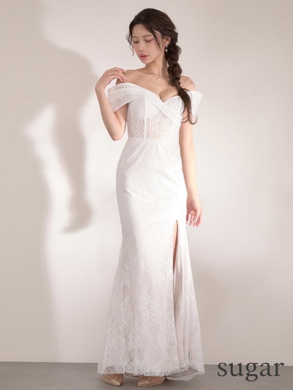 ホワイト　モデル：るりぴ　身長：165cm　着用サイズ：7号(Sサイズ)