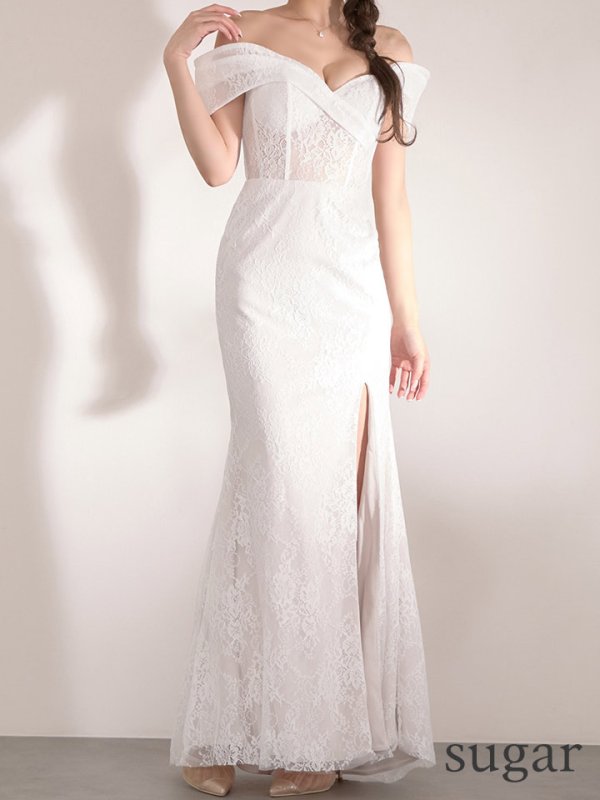 ホワイト　モデル：るりぴ　身長：165cm　着用サイズ：7号(Sサイズ)