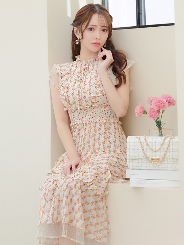 ホワイトxオレンジ モデル:りな 身長:160cm 着用サイズ:Sサイズ