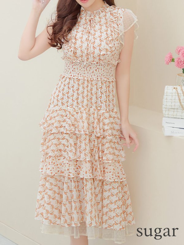 ホワイトxオレンジ モデル:りな 身長:160cm 着用サイズ:Sサイズ