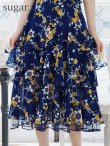 画像23: XS-Lサイズあり【SETTAN/セッタン】フラワープリント/ ノースリーブ/ ティアード/ フリル/ Aライン/ フレア/ 膝丈/ ミディアムドレス/ キャバドレス[OF2] (23)