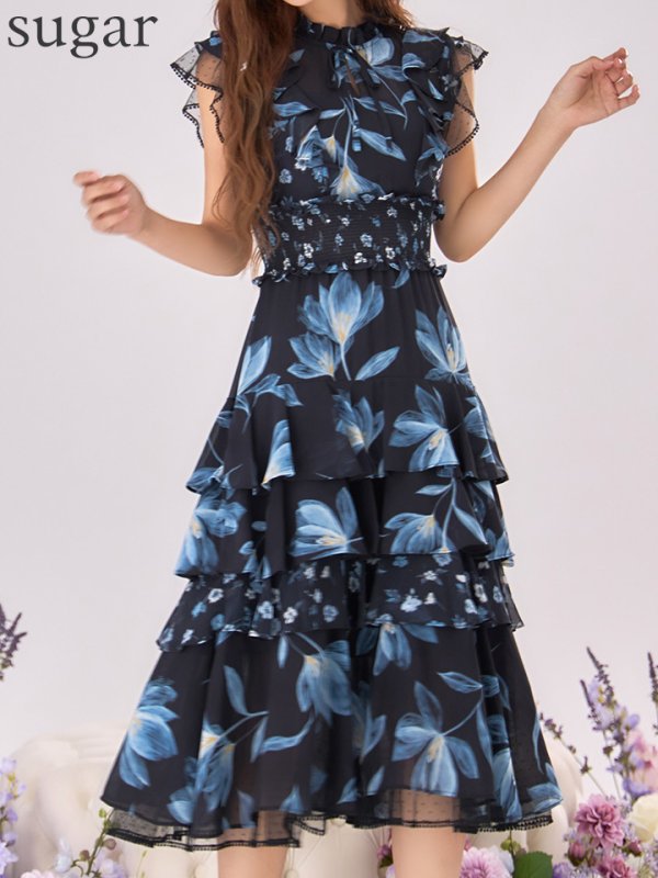 ブラック×ブルー モデル：まりん　身長：164cm 　着用サイズ：Sサイズ