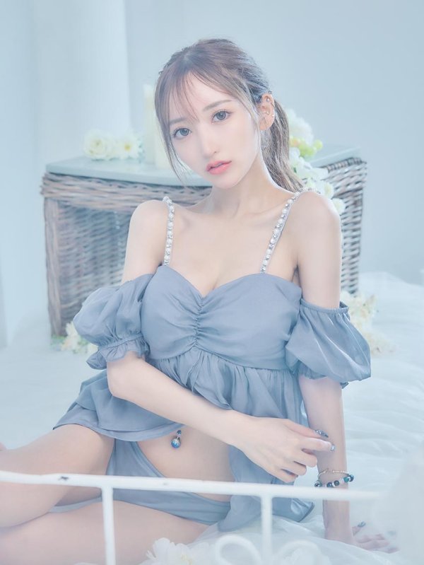 画像5: 【即日発送】【ビキニ】【水着】 フリルシフォン×オフショルダー ビキニ 2点セット[YMT] (5)