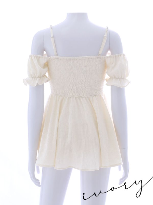 画像21: 【即日発送】【ビキニ】【水着】ビジューオフショルダーワンピースビキニ2点セット [YMT] (21)