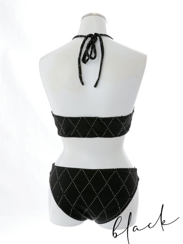 画像26: 【即日発送】【ビキニ】【水着】アーガイル風バストアップホルターネックビキニ 2点セット [YMT] (26)