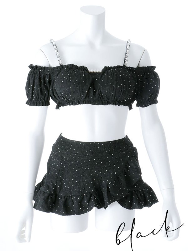 画像41: 【即日発送】【ビキニ】【水着】オフショルフレアスカートビキニ  2点セット[YMT]M274 (41)