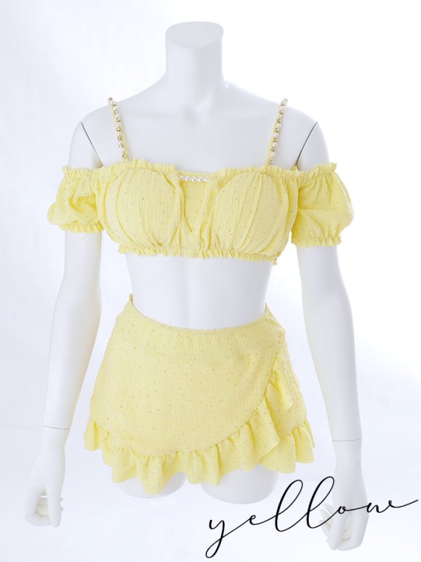 画像45: 【即日発送】【ビキニ】【水着】オフショルフレアスカートビキニ  2点セット[YMT]M274 (45)