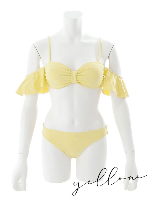 画像27: 【即日発送】【ビキニ】【水着】ビジューオフショルダーフリルビキニ 2点セット[YMT]M275dzc (27)