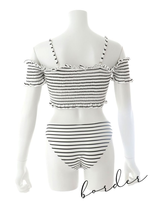 画像32: 【即日発送】【ビキニ】【水着】シャーリングオフショルビキニ  2点セット [YMT] (32)