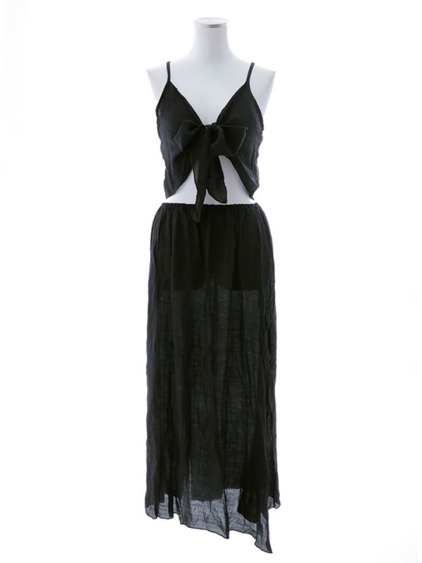 画像8: 【即日発送】【ビキニ】【水着小物：カーディガン】カバーアップトップ & ハイスプリット スカート [FB01] (8)