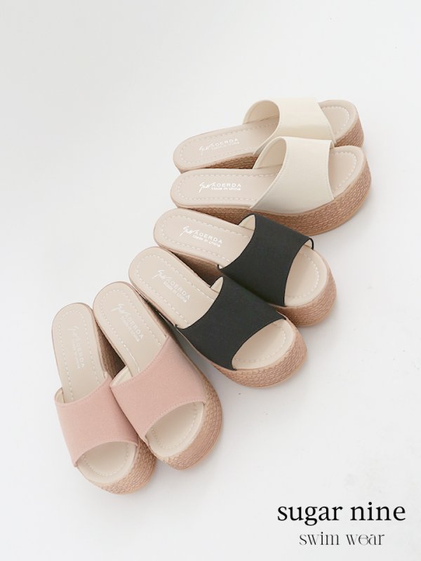 画像3: 【即日発送】【水着小物：ビーチサンダル】シンプルウェッジサンダル[YMT] (3)