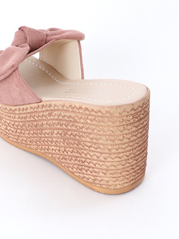 画像10: 【即日発送】【水着小物：ビーチサンダル】ピンクリボンウェッジサンダル[YMT] (10)