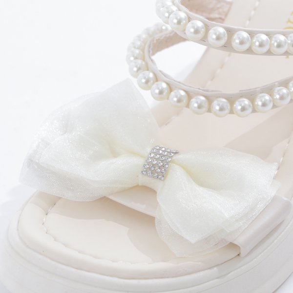 画像13: 【即日発送】【水着小物：ビーチサンダル】パール付き/ リボン/ 厚底サンダル[FB01] (13)