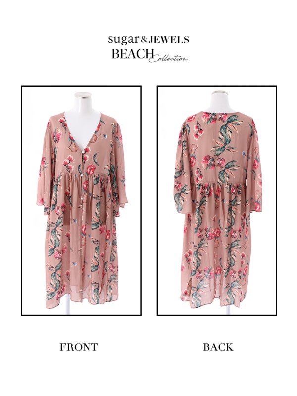 画像12: 【即日発送】再入荷！【ビキニ】【水着】フロントリボンバンドゥフラワービキニ/カーディガン[YMT] (12)