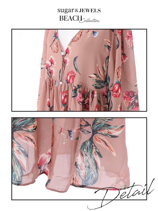 画像13: 【即日発送】再入荷！【ビキニ】【水着】フロントリボンバンドゥフラワービキニ/カーディガン[YMT] (13)