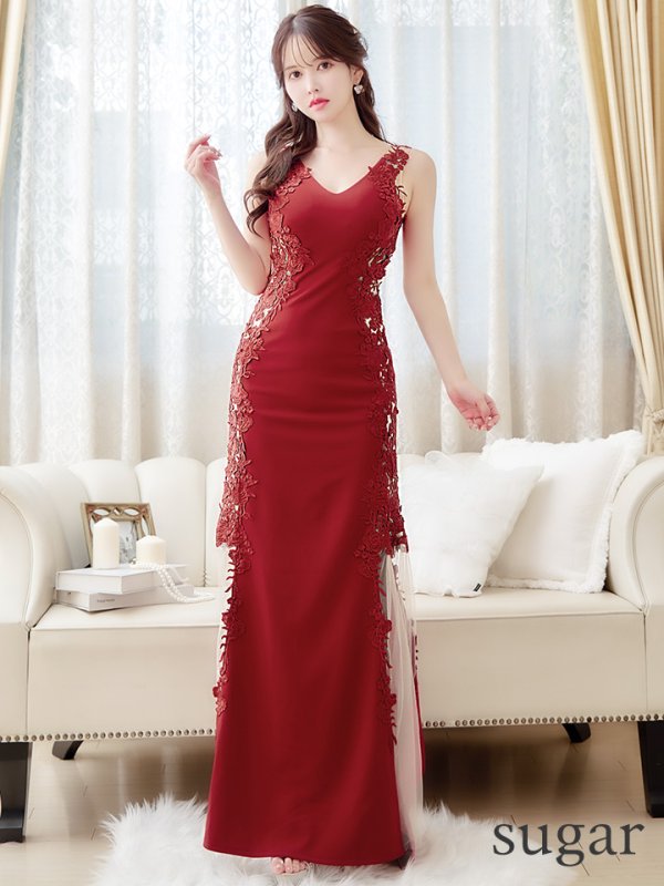 画像10: 【MONOQLO/モノクロ】フラワー刺繍/ ノースリーブ/ シアー/ Aライン/ ロングドレス/ キャバドレス/ long【OF2C】 (10)