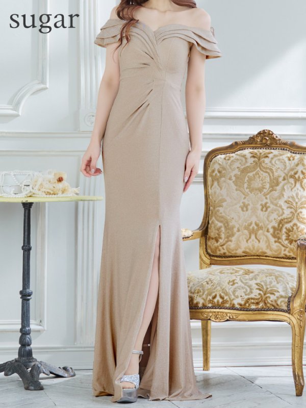 画像12: 【MONOQLO/モノクロ】オフショル/ シンプル/ ワンカラー/ スリット/ タイト/ ロングドレス/ キャバドレス/ long[OF05] (12)