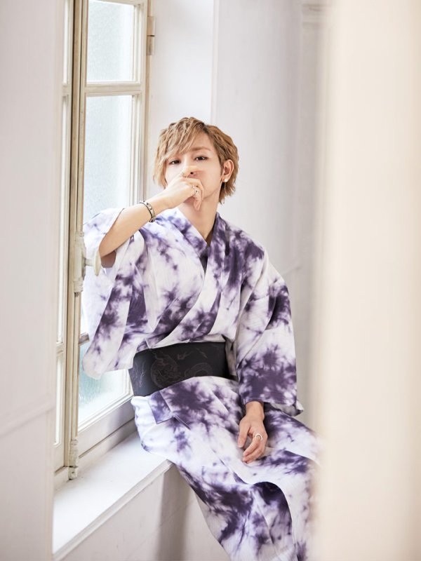 画像5: 【即日発送】【浴衣セット】タイダイ柄メンズ浴衣 【浴衣３点セット 浴衣/帯/下駄】[HC02] (5)