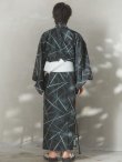 画像13: 【即日発送！】【メンズ浴衣】ブラックグリーン幾何学的模様浴衣【浴衣３点セット 浴衣/帯/下駄】[FB03] (13)