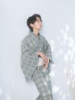画像10: 【即日発送】【メンズ浴衣】グリーンベージュモダン浴衣【浴衣・帯・下駄セット】OBI-MS-001-ok-8-IV [YMT] (10)