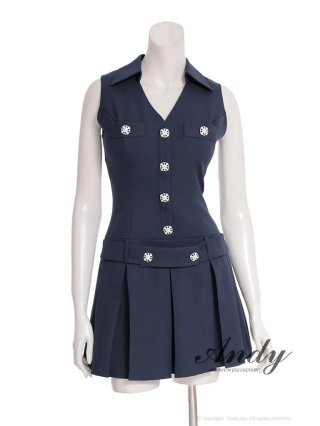 綾*様 ネイビー Vネック ミニドレス 襟付きレザーベルトデザインミニキャバドレ ミニドレス：ネイビー(紺)｜キャバドレス・ミニドレス通販はsugar